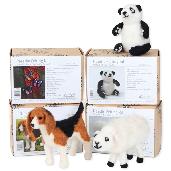 Ashford Store | Needle Felting Kits – Butterflies, Beagle, Sheep and Panda