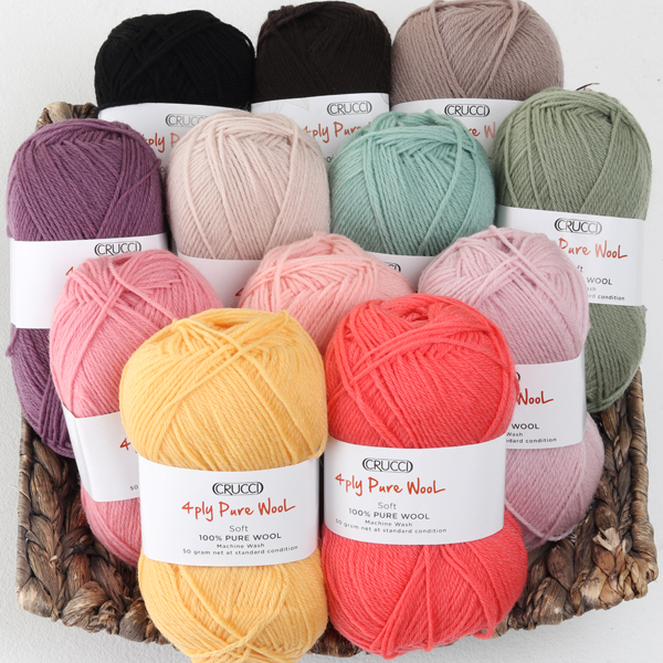 Ashford Store  Crucci 4ply Pure Wool Soft M/Wash – 12 Shades